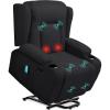 imageBest Choice Products Modern Linen Electric Power Lift Chair Recliner Massage Chair Adjustable Furniture for Back Legs w 3 Positions USB Port Heat Cupholders EasytoReach Button  BlackBlack