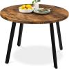 imageBest Choice Products Round Dining Table wSteel Legs  BlackBrown