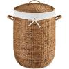 imageBest Choice Products Round Laundry Hamper wLid Handwoven Laundry Basket Builtin Handles amp Removable Liner for Clothes Towels Blanket amp Storage Organization  ChestnutChestnut