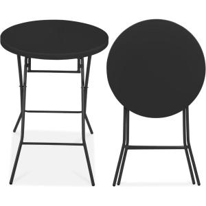 imageBest Choice Products 32in Bar Height Folding Table Round Indoor Outdoor Accessory for Patio Backyard Dining Room Events wThick Table Top Metal Frame Locking Legs 330lb Weight Capacity  White  Bar Height Indoor Outdoor Patio Backyard Dining Room EventsBlack