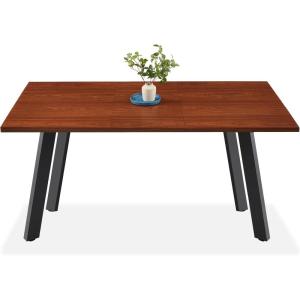 imageBest Choice Products Extendable Dining Table 47 to 63in Modern Large Expanding Kitchen Table up to 6 People wLeaf Extension 2 Locks 132lb Capacity  BrownBrown