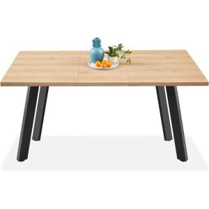 imageBest Choice Products Extendable Dining Table 47 to 63in Modern Large Expanding Kitchen Table up to 6 People wLeaf Extension 2 Locks 132lb Capacity  BrownNatural Oak