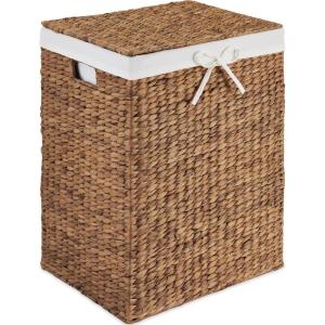 imageBest Choice Products Laundry Hamper wLid Handwoven Laundry Basket wRemovable Liner amp Builtin Handles for Bathroom Bedroom amp Laundry Room 26 Gal  NaturalChestnut
