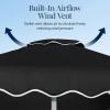 imageBest Choice Products 75ft Patio Market Umbrella with Wavy Trim UVFadeResistant 210g Canopy Crank amp Tilt Wind Vent HeavyDuty Frame  PeacockBlack