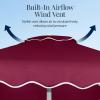 imageBest Choice Products 75ft Patio Market Umbrella with Wavy Trim UVFadeResistant 210g Canopy Crank amp Tilt Wind Vent HeavyDuty Frame  PeacockBurgundy