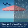 imageBest Choice Products 75ft Patio Market Umbrella with Wavy Trim UVFadeResistant 210g Canopy Crank amp Tilt Wind Vent HeavyDuty Frame  PeacockFlamingo Pink