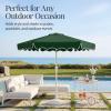 imageBest Choice Products 75ft Patio Market Umbrella with Wavy Trim UVFadeResistant 210g Canopy Crank amp Tilt Wind Vent HeavyDuty Frame  PeacockGreen
