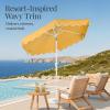 imageBest Choice Products 75ft Patio Market Umbrella with Wavy Trim UVFadeResistant 210g Canopy Crank amp Tilt Wind Vent HeavyDuty Frame  PeacockMarigold