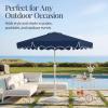imageBest Choice Products 75ft Patio Market Umbrella with Wavy Trim UVFadeResistant 210g Canopy Crank amp Tilt Wind Vent HeavyDuty Frame  PeacockNavy Blue