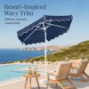 imageBest Choice Products 75ft Patio Market Umbrella with Wavy Trim UVFadeResistant 210g Canopy Crank amp Tilt Wind Vent HeavyDuty Frame  PeacockNavy Blue
