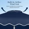 imageBest Choice Products 75ft Patio Market Umbrella with Wavy Trim UVFadeResistant 210g Canopy Crank amp Tilt Wind Vent HeavyDuty Frame  PeacockNavy Blue