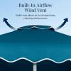 imageBest Choice Products 75ft Patio Market Umbrella with Wavy Trim UVFadeResistant 210g Canopy Crank amp Tilt Wind Vent HeavyDuty Frame  PeacockPeacock