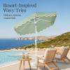 imageBest Choice Products 75ft Patio Market Umbrella with Wavy Trim UVFadeResistant 210g Canopy Crank amp Tilt Wind Vent HeavyDuty Frame  PeacockSage Green