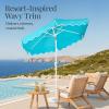 imageBest Choice Products 75ft Patio Market Umbrella with Wavy Trim UVFadeResistant 210g Canopy Crank amp Tilt Wind Vent HeavyDuty Frame  PeacockSky Blue