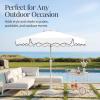imageBest Choice Products 75ft Patio Market Umbrella with Wavy Trim UVFadeResistant 210g Canopy Crank amp Tilt Wind Vent HeavyDuty Frame  PeacockWhite