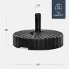 imageBest Choice Products Fillable Umbrella Base Stand Scallop Pattern Plastic Patio Umbrella Base Stand Pole Holder for Outdoor Lawn w 55lbs Weight Capacity 2 Adjustment Knobs  Black
