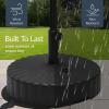 imageBest Choice Products Fillable Umbrella Base Stand Scallop Pattern Plastic Patio Umbrella Base Stand Pole Holder for Outdoor Lawn w 55lbs Weight Capacity 2 Adjustment Knobs  Black