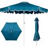 imageBest Choice Products 75ft Patio Market Umbrella with Wavy Trim UVFadeResistant 210g Canopy Crank amp Tilt Wind Vent HeavyDuty Frame  PeacockPeacock