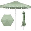 imageBest Choice Products 75ft Patio Market Umbrella with Wavy Trim UVFadeResistant 210g Canopy Crank amp Tilt Wind Vent HeavyDuty Frame  PeacockSage Green