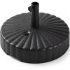 imageBest Choice Products Fillable Umbrella Base Stand Scallop Pattern Plastic Patio Umbrella Base Stand Pole Holder for Outdoor Lawn w 55lbs Weight Capacity 2 Adjustment Knobs  Black