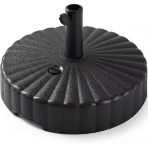 imageBest Choice Products Fillable Umbrella Base Stand Scallop Pattern Plastic Patio Umbrella Base Stand Pole Holder for Outdoor Lawn w 55lbs Weight Capacity 2 Adjustment Knobs  Black