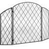 imageBest Choice Products 3Panel 50x30in Wrought Iron Decorative Mesh Fireplace Screen Gate Protector Fire Spark Guard for Indoor amp Outdoor wFolding Side Panels Black