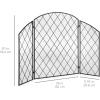 imageBest Choice Products 3Panel 50x30in Wrought Iron Decorative Mesh Fireplace Screen Gate Protector Fire Spark Guard for Indoor amp Outdoor wFolding Side Panels Black