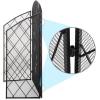 imageBest Choice Products 3Panel 50x30in Wrought Iron Decorative Mesh Fireplace Screen Gate Protector Fire Spark Guard for Indoor amp Outdoor wFolding Side Panels Black