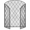 imageBest Choice Products 3Panel 50x30in Wrought Iron Decorative Mesh Fireplace Screen Gate Protector Fire Spark Guard for Indoor amp Outdoor wFolding Side Panels Black