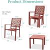 imageBest Choice Products 3Piece Outdoor Bistro Set Stackable Modern Steel Furniture for Porch Garden w 2 Chairs Table Geometric Decor  YellowTerracotta