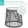 imageBest Choice Products 3Piece Patio Conversation Bistro Set Outdoor AllWeather Wicker Furniture for Porch Backyard w 2 Wide Ergonomic Chairs Cushions Glass Top Side Table  GrayNavyGrayNavy
