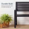 imageBest Choice Products Outdoor Metal Bench Patio Garden Bench Heavy Duty 790lb Capacity Steel Slatted Seat Porch Bench with Armrests Weather Resistant Park Bench