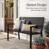 imageBest Choice Products Outdoor Metal Bench Patio Garden Bench Heavy Duty 790lb Capacity Steel Slatted Seat Porch Bench with Armrests Weather Resistant Park Bench