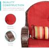 imageBest Choice Products Outdoor Wicker Patio Rocking Chair for Porch Deck Poolside wSteel Frame WeatherResistant Cushions  Red