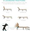 imageBest Choice Products Patio Chaise Lounge Chair Portable Outdoor Folding Recliner for Lawn w 8 Positions Handles 300lb Capacity  Light BlueWhiteBeige