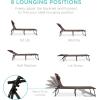 imageBest Choice Products Patio Chaise Lounge Chair Portable Outdoor Folding Recliner for Lawn w 8 Positions Handles 300lb Capacity  Light BlueWhiteBrown