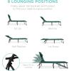 imageBest Choice Products Patio Chaise Lounge Chair Portable Outdoor Folding Recliner for Lawn w 8 Positions Handles 300lb Capacity  Light BlueWhiteForest Green