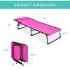 imageBest Choice Products Patio Chaise Lounge Chair Portable Outdoor Folding Recliner for Lawn w 8 Positions Handles 300lb Capacity  Light BlueWhiteHot Pink