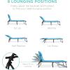 imageBest Choice Products Patio Chaise Lounge Chair Portable Outdoor Folding Recliner for Lawn w 8 Positions Handles 300lb Capacity  Light BlueWhiteLight Blue