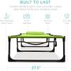imageBest Choice Products Patio Chaise Lounge Chair Portable Outdoor Folding Recliner for Lawn w 8 Positions Handles 300lb Capacity  Light BlueWhiteLime Green