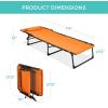 imageBest Choice Products Patio Chaise Lounge Chair Portable Outdoor Folding Recliner for Lawn w 8 Positions Handles 300lb Capacity  Light BlueWhiteOrange