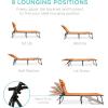 imageBest Choice Products Patio Chaise Lounge Chair Portable Outdoor Folding Recliner for Lawn w 8 Positions Handles 300lb Capacity  Light BlueWhiteOrange