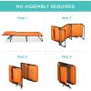 imageBest Choice Products Patio Chaise Lounge Chair Portable Outdoor Folding Recliner for Lawn w 8 Positions Handles 300lb Capacity  Light BlueWhiteOrange