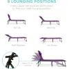 imageBest Choice Products Patio Chaise Lounge Chair Portable Outdoor Folding Recliner for Lawn w 8 Positions Handles 300lb Capacity  Light BlueWhitePurple