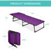 imageBest Choice Products Patio Chaise Lounge Chair Portable Outdoor Folding Recliner for Lawn w 8 Positions Handles 300lb Capacity  Light BlueWhitePurple