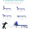 imageBest Choice Products Patio Chaise Lounge Chair Portable Outdoor Folding Recliner for Lawn w 8 Positions Handles 300lb Capacity  Light BlueWhiteResort Blue