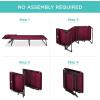imageBest Choice Products Patio Chaise Lounge Chair Portable Outdoor Folding Recliner for Lawn w 8 Positions Handles 300lb Capacity  Light BlueWhiteWine Red