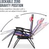 imageBest Choice Products Set of 2 Extra Wide Adjustable Steel Mesh Zero Gravity Lounge Chair Recliners wPillows and Cup Holder Trays  Peacock Blue StripesAmerican Flag