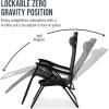 imageBest Choice Products Set of 2 Extra Wide Adjustable Steel Mesh Zero Gravity Lounge Chair Recliners wPillows and Cup Holder Trays  Peacock Blue StripesGrey