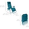 imageBest Choice Products Set of 2 Extra Wide Adjustable Steel Mesh Zero Gravity Lounge Chair Recliners wPillows and Cup Holder Trays  Peacock Blue StripesPeacock